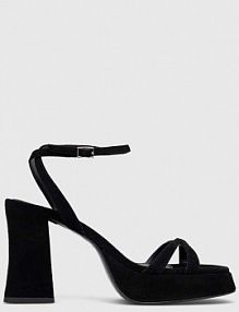 Sandały na obcasie HUGO  czarne 50487944.001