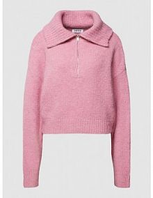 Bluza z kołnierzem i prążkowanymi wykończeniami model Zadie EDITED różowa damska EAN EDT6644001