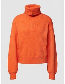 Sweter z dzianiny z krótkim zamkiem błyskawicznym moves pomarańczowy damski EAN 213342579