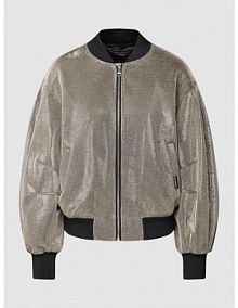 Bomberka z efektowną przędzą model DESCENT Karl Lagerfeld srebrna EAN 230W1400