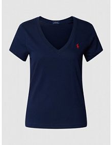 T-shirt z wyhaftowanym logo Polo Ralph Lauren niebieski damski EAN 211902403