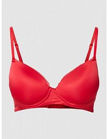 Biustonosz push up z wyhaftowanym logo model BLINK HUGO czerwony EAN 50487416/00