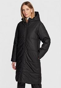 Kurtka puchowa Fransa czarna damska Z imitacji skóry