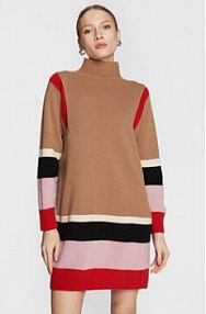 Sukienka dzianinowa Sisley beżowa 