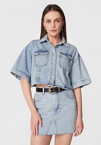 Kurtka jeansowe Sisley niebieska damska Jeansowa