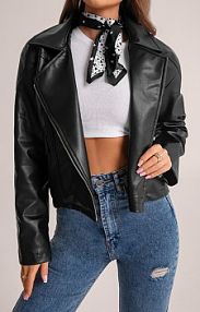 Kurtka skórzana DeeZee czarna damska