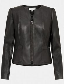 Kurtka skórzana Calvin Klein czarna damska