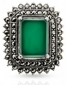 Broszka W.KRUK srebrna różowa Srebro 925, Agat, markasyt SHF/BS039