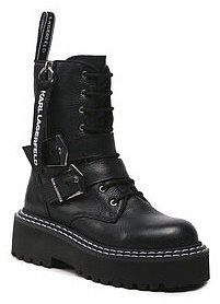 Trapery KARL LAGERFELD czarne damskie KL45275 Black Lthr