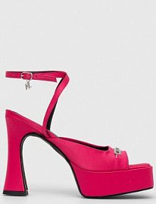 Sandały na obcasie Karl Lagerfeld  różowe KL33905.SFP