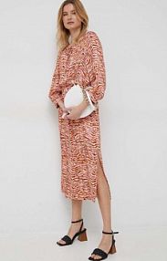 Sukienka maxi Sisley  brązowa 4KINLV034.62N