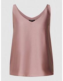 Top z satyny z dekoltem w serek Swing różowy damski EAN 1AC00200