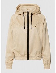 Bluza rozpinana ze szwami działowymi aeronautica militare beżowa damska EAN Velourfake zippe