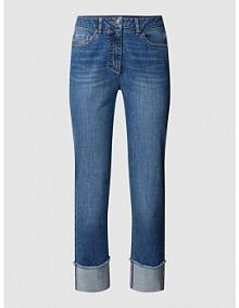 Jeansy o kroju Straight Fit z dodatkiem streczu LUISA CERANO damskie EAN 678488 3324