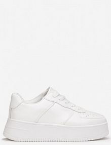 Białe Sznurowane sneakersy na Platformie z Bieżnikiem Arvilla ballada damskie