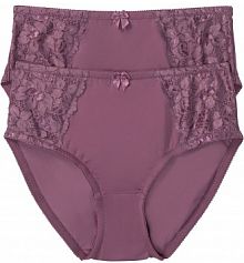 Figi maxi z delikatną koronką (2 pary)  Bonprix