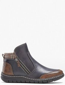 Botki skórzane  damskie Bonprix