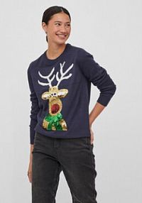 Sweter Vila granatowy damski 