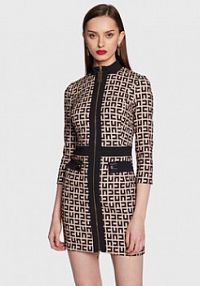 Sukienka koktajlowa Elisabetta Franchi beżowa 