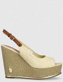 Espadryle na koturnie U.S. Polo Assn.  beżowe AYLIN013W.3C1