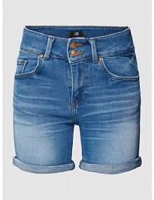 Szorty jeansowe o kroju slim fit z naszywką z logo model Becky LTB niebieskie EAN 60645