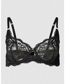 Biustonosz z fiszbinami i koronką szydełkową model Giulietta Lascana czarny EAN WB4245
