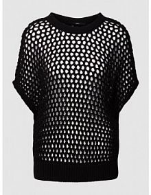 Bezrękawnik z dzianiny z półprzezroczystego materiału LANIUS czarna damska EAN 123 13574-00