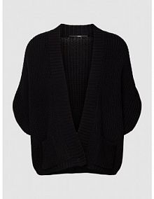 Kardigan z prążkowanymi wykończeniami LANIUS czarny EAN 123 13177-00