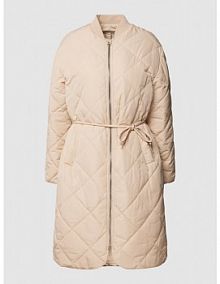 Płaszcz z prążkowanym, okrągłym dekoltem LANIUS biały damski EAN 123 13484-00