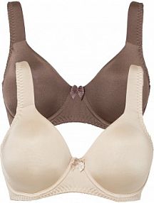 Biustonosz typu T-shirt na fiszbinach, z połyskującego materiału (2 szt.)  Bonprix