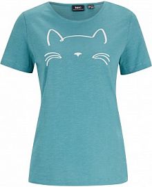 Shirt z krótkim rękawem i nadrukiem z motywem kota  damski Bonprix