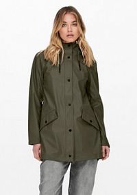 Płaszcz ONLY zielony damski Kurtka przeciwdeszczowa 15261734  Regular Fit