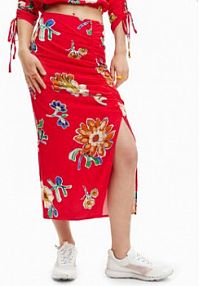 Spódnica ołówkowa Desigual czerwona 