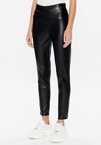 Spodnie skórzane DKNY czarna Z imitacji skóry