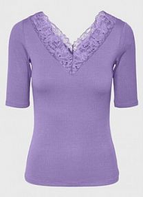 T-shirt YAS fioletowy damski 