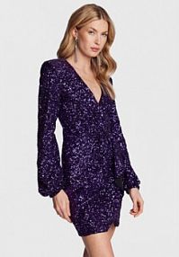 Sukienka koktajlowa PINKO fioletowa 