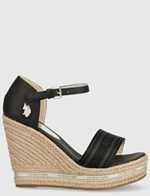 Espadryle na koturnie U.S. Polo Assn.  czarne AYLIN009W.3YT