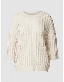 Sweter z dzianiny z rękawem o dł. 3/4 model steve JC Sophie beżowy damski EAN S8207