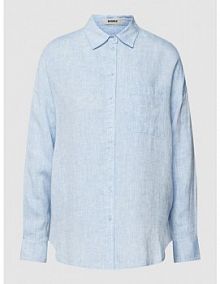 Bluzka z czystego lnu w jednolitym kolorze model DARIAALF ECOALF niebieska damska EAN GASRDARAI0371WS23