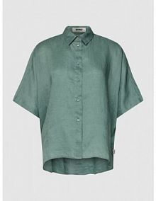 Bluzka z czystego lnu ze wzorem w paski model MELANIA ECOALF oliwkowa damska EAN GASRMELNA0371WS23