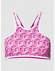 Top bikini z tyłem o kroju bokserki model SPORTY CHIC Guess różowe damskie EAN Bralette Sporty
