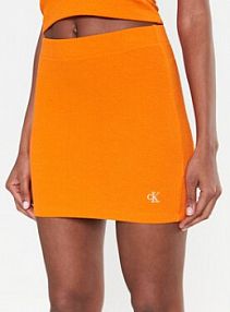 Spódnica ołówkowa Calvin Klein Jeans pomarańczowa 