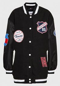 Bomberka Tommy Jeans Curve czarna Kurtka bomber