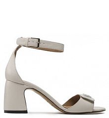 Sandały na obcasie Emporio Armani écru