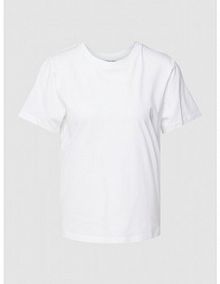 T-shirt z prążkowanym okrągłym dekoltem Calvin Klein Womenswear biały damski EAN K20K205410