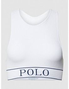 Biustonosz typu bralette z detalem z logo Polo Ralph Lauren biały EAN 4P3007