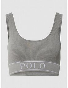 Biustonosz typu bralette z detalem z logo Polo Ralph Lauren szary EAN 4P3010