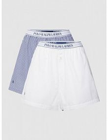 Szorty od piżamy z elastycznym paskiem z logo Polo Ralph Lauren białe damskie EAN 4P7015