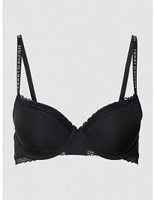 Biustonosz z fiszbinami i watowanymi miseczkami model DEMI Tommy Hilfiger czarny EAN UW0UW04546