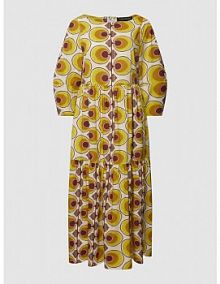 Sukienka midi ze wzorem na całej powierzchni LUISA CERANO pomarańczowa EAN 778386 3484